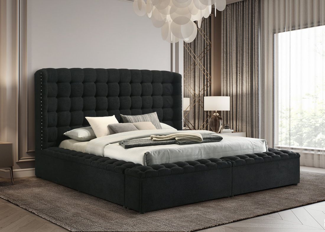Madonna Black King Storage Platform Bed from Happy Homes - Luna Furniture
