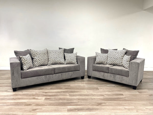 Monroe Smoke 2-Piece Living Room Set (Sofa & Loveseat)