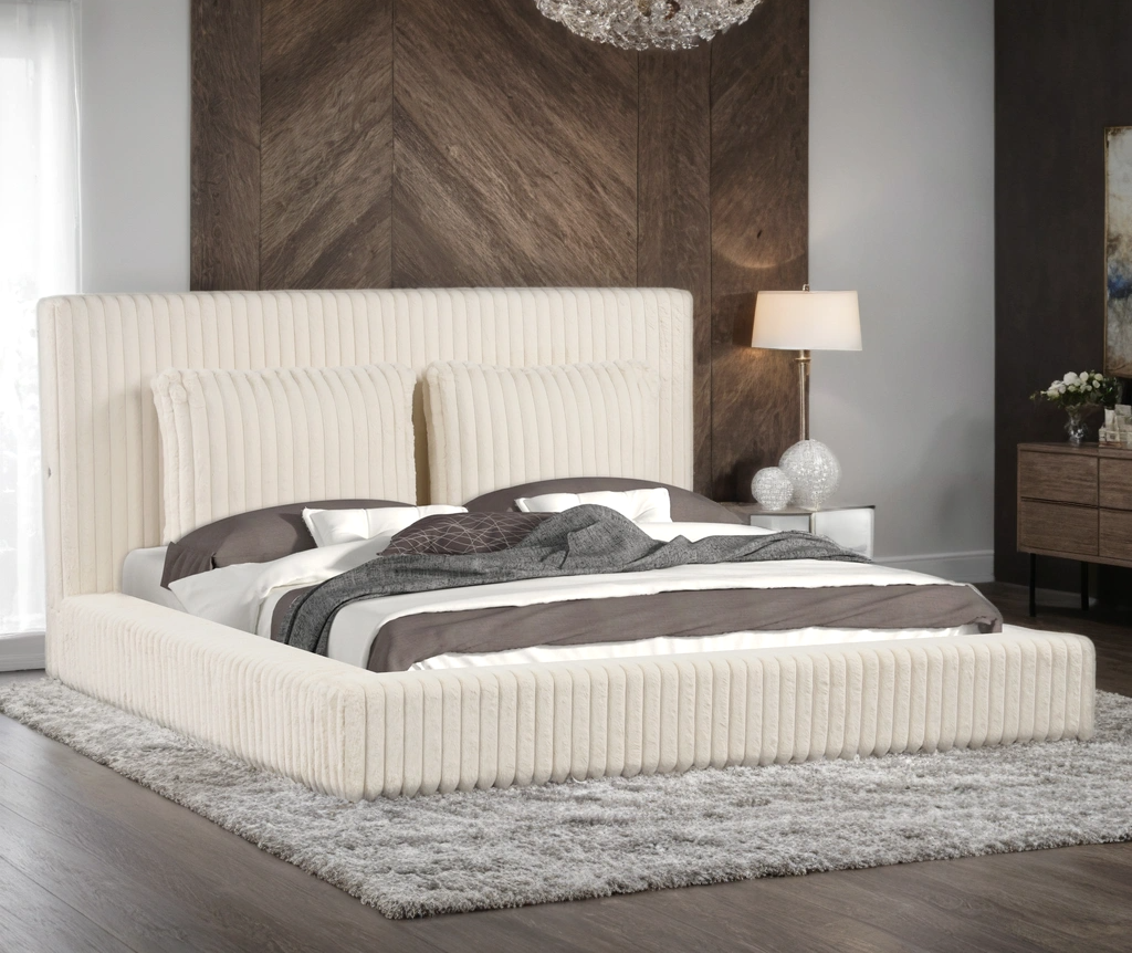 Lauren Beige Queen Platform Bed from Happy Homes - Luna Furniture