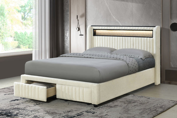 Cupid Beige Full Storage Platform Bed