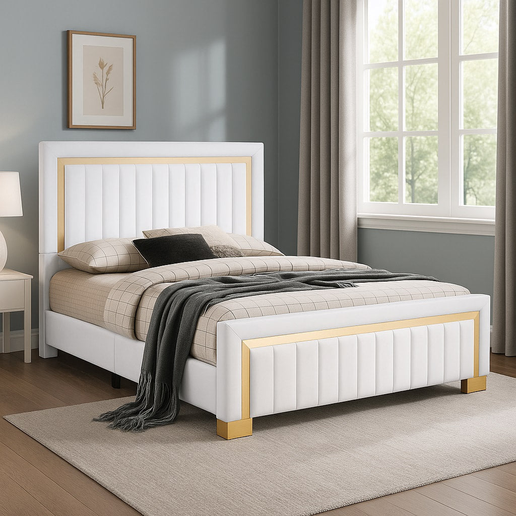 Goodline Beige Queen Bed from Happy Homes - Luna Furniture