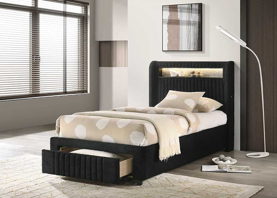 Cupid Black Twin Storage Platform Bed from Happy Homes - Luna Furniture