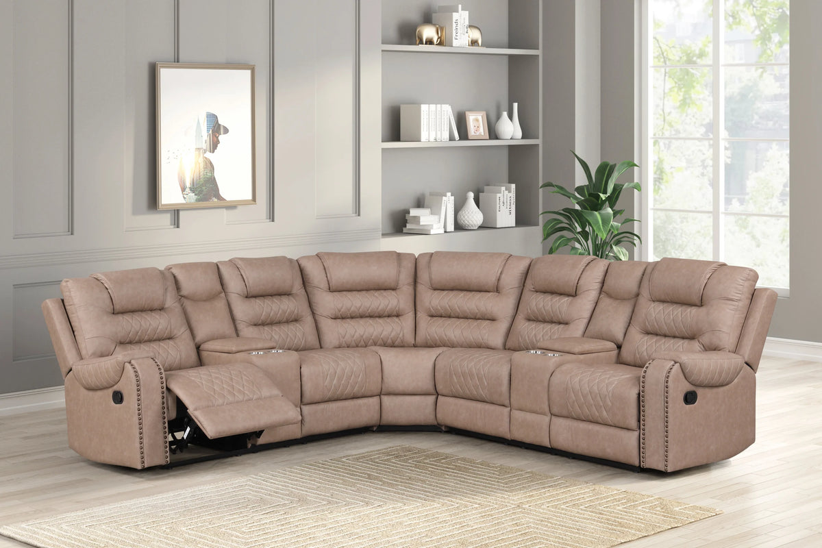 Jordon Brown Reclining Sectional from Happy Homes - Luna Furniture