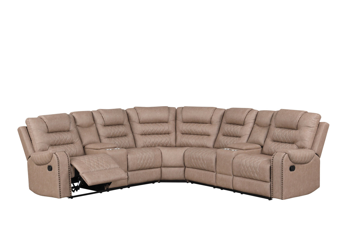 Jordon Brown Reclining Sectional from Happy Homes - Luna Furniture