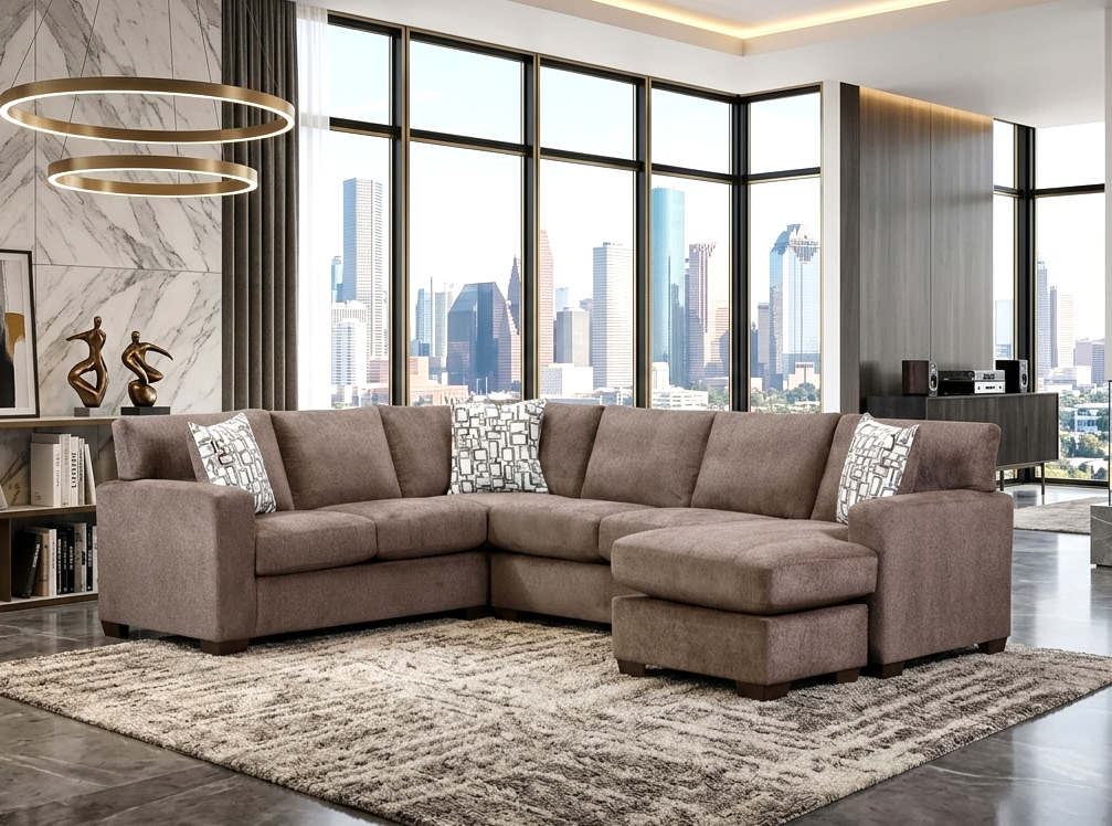 Rudy Brown Sectional from Happy Homes - Luna Furniture