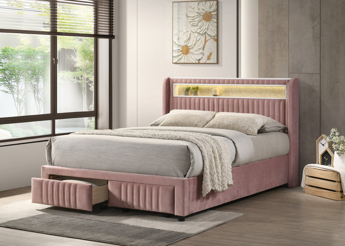 Cupid Pink Full Storage Platform Bed from Happy Homes - Luna Furniture