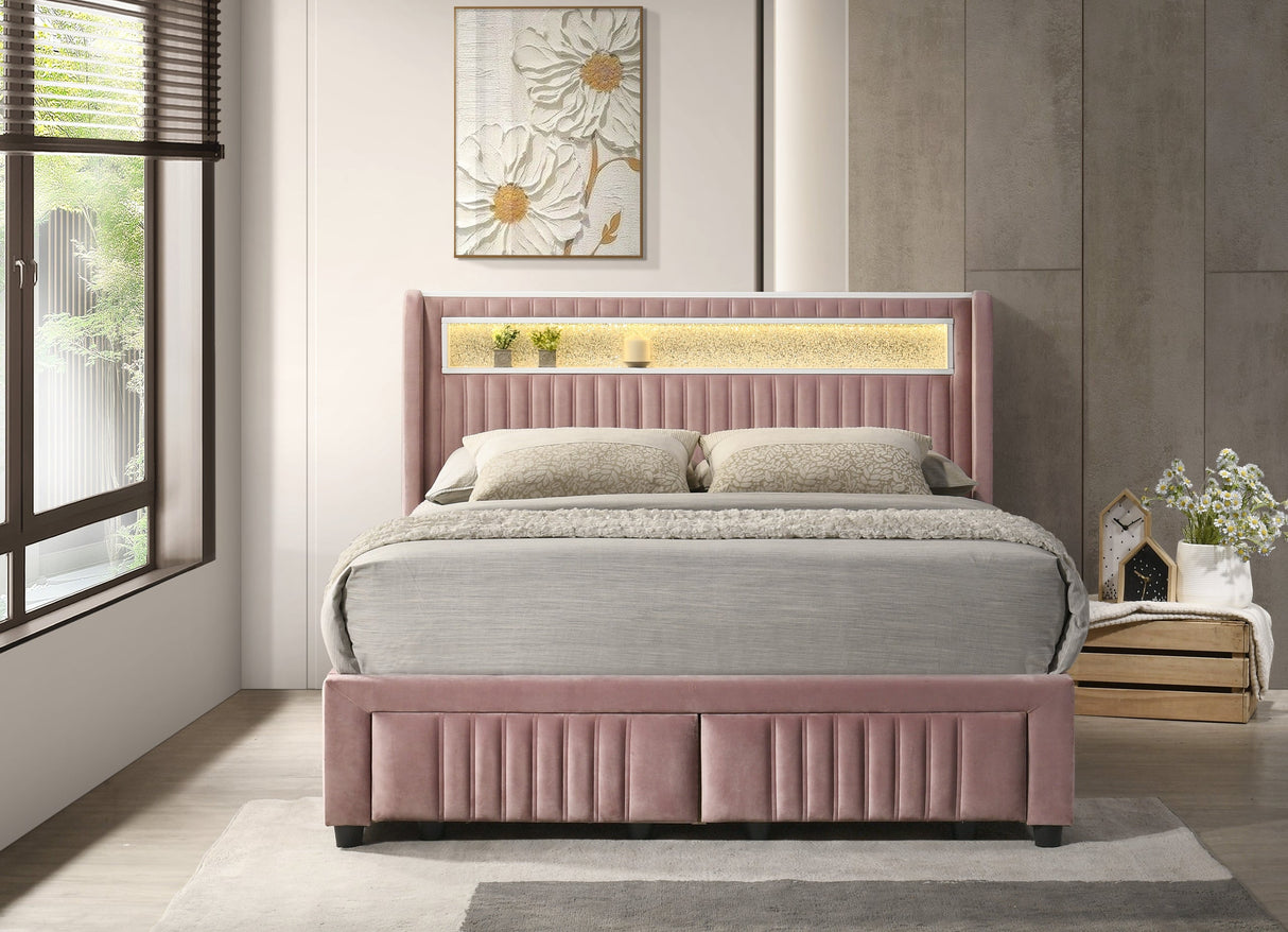 Cupid Pink Full Storage Platform Bed from Happy Homes - Luna Furniture