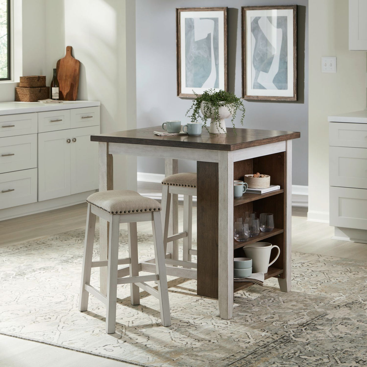 Liberty Two-Tone 3-Piece Dining Room Set (Table & 2 Chairs) from Happy Homes - Luna Furniture