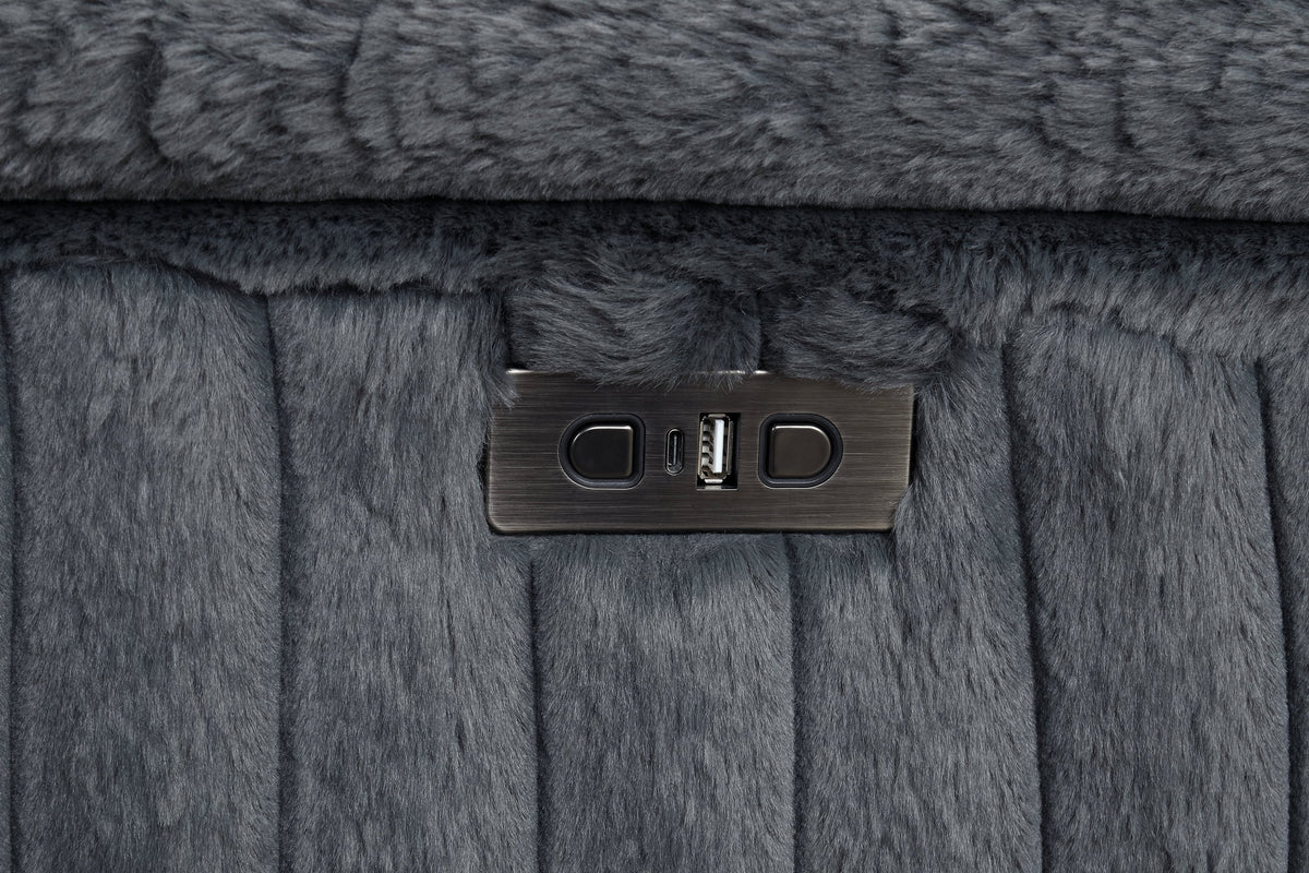 Amiri Charcoal Power Sectional With Pull-Out Bed