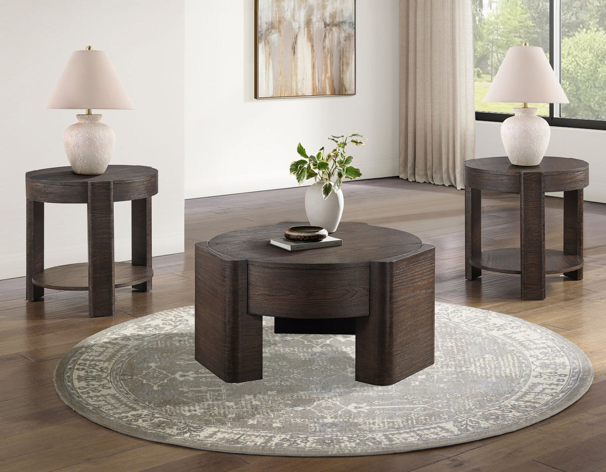 Salina 32.5″ Round Coffee Table with Casters from Steve Silver - Luna Furniture
