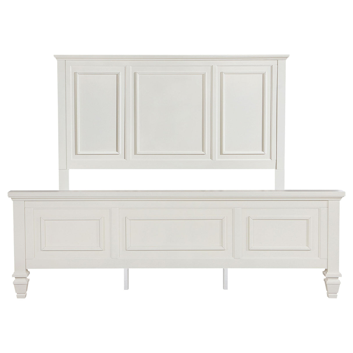 Sandy Beach Cream White California King Panel Bed from Coaster - Luna Furniture