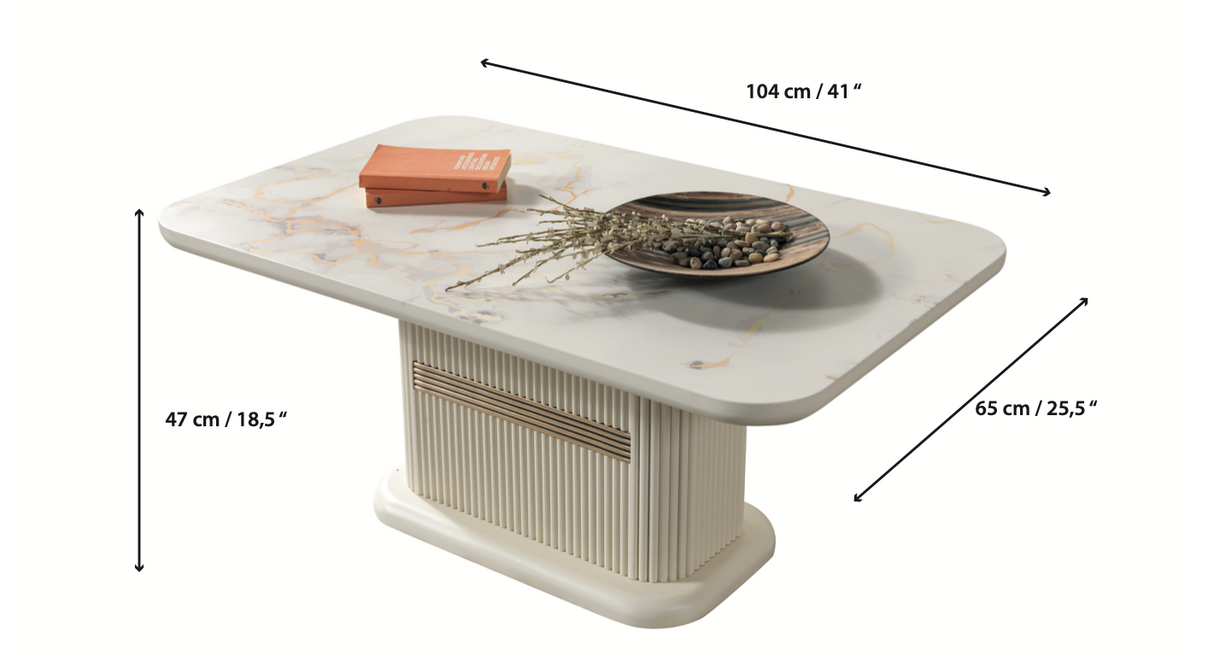 Santana Ivory Coffee Table from Nova Furniture - Luna Furniture