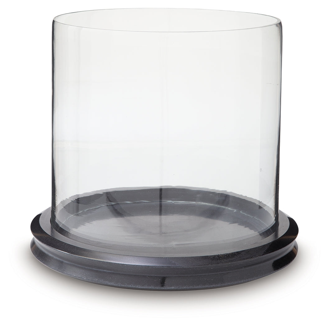 Saskia Clear/Black Candle Holder from Ashley Furniture - Luna Furniture