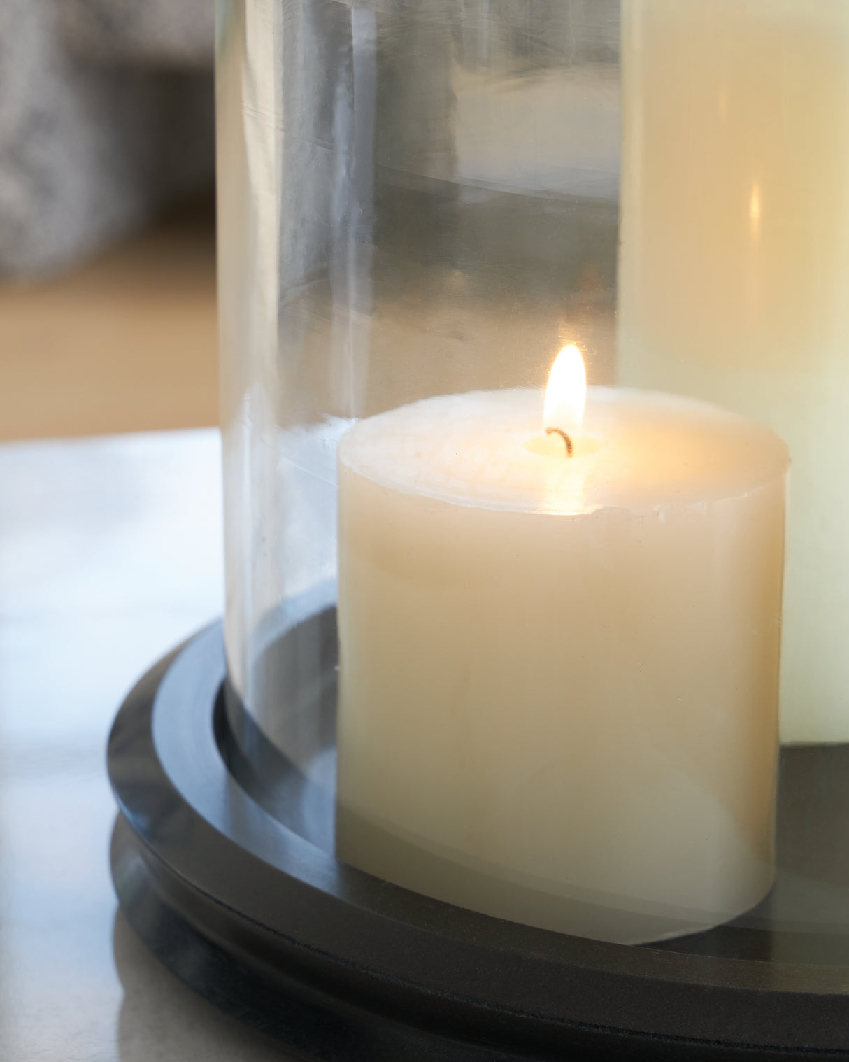 Saskia Clear/Black Candle Holder from Ashley Furniture - Luna Furniture