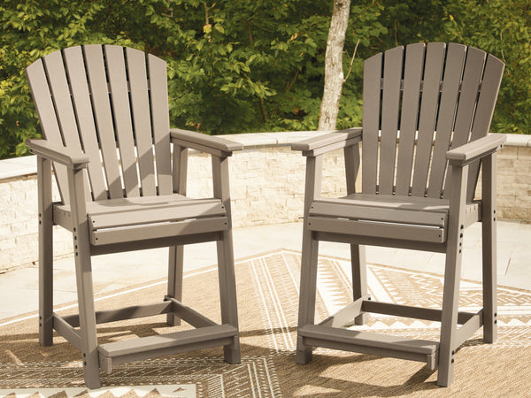 Seacliff Beach Medium Brown Outdoor Counter Height Bar Stool (Set of 2)