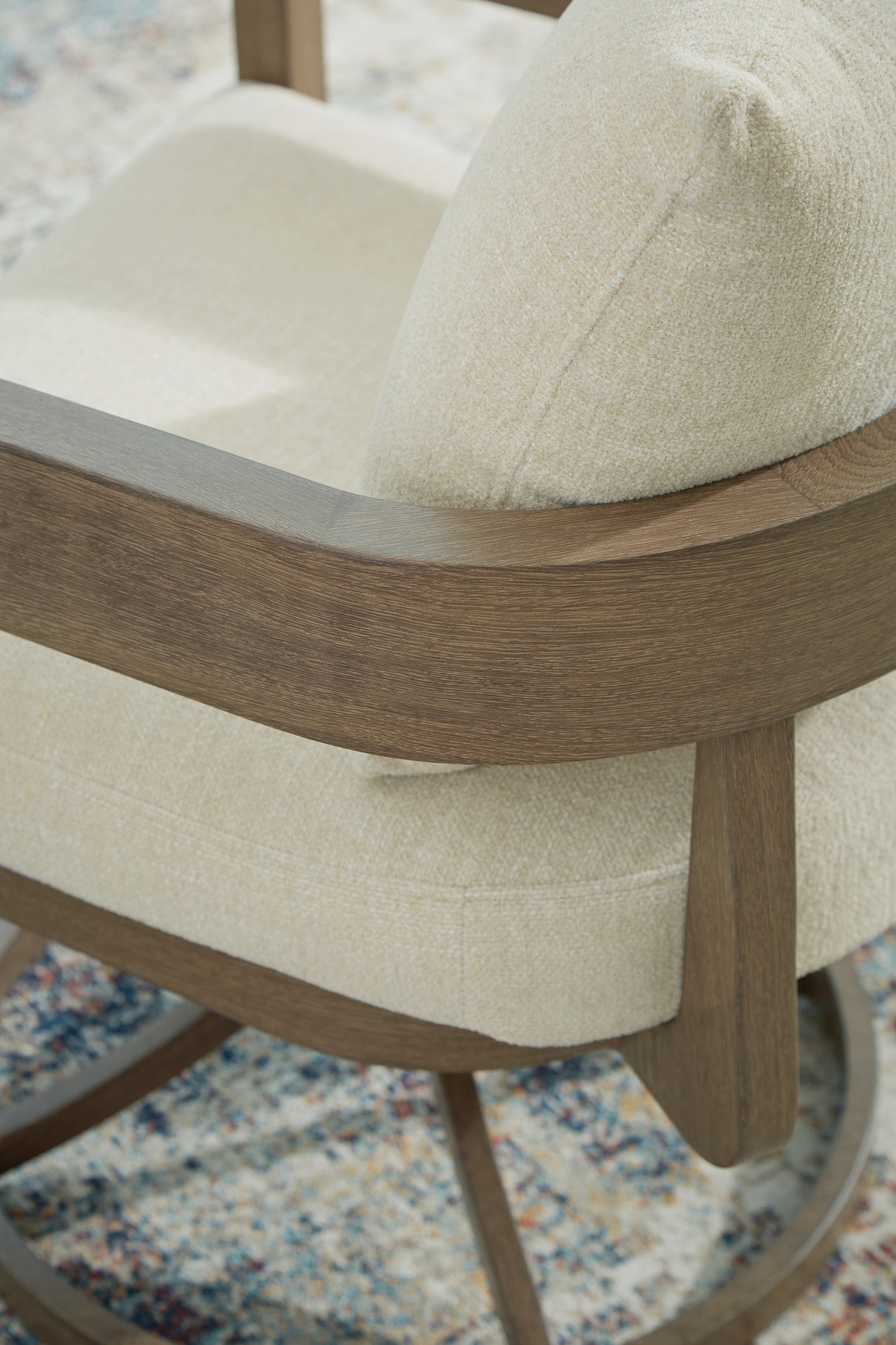 Serene Bay Dark Brown/White Outdoor Swivel Dining Chair with Cushion from Ashley - Luna Furniture