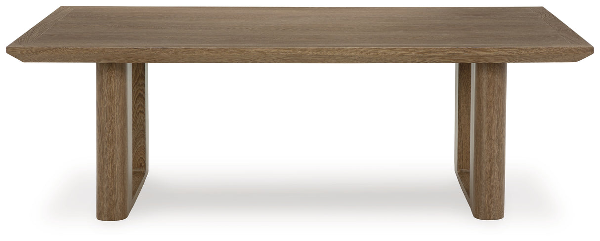 Serene Bay Outdoor Sofa and Loveseat with Coffee Table in Dark Brown/White from Ashley Furniture - Luna Furniture