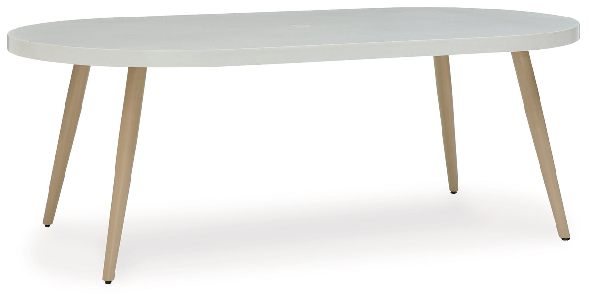 Seton Creek Outdoor Dining Table and 4 Chairs in White from Ashley - Luna Furniture