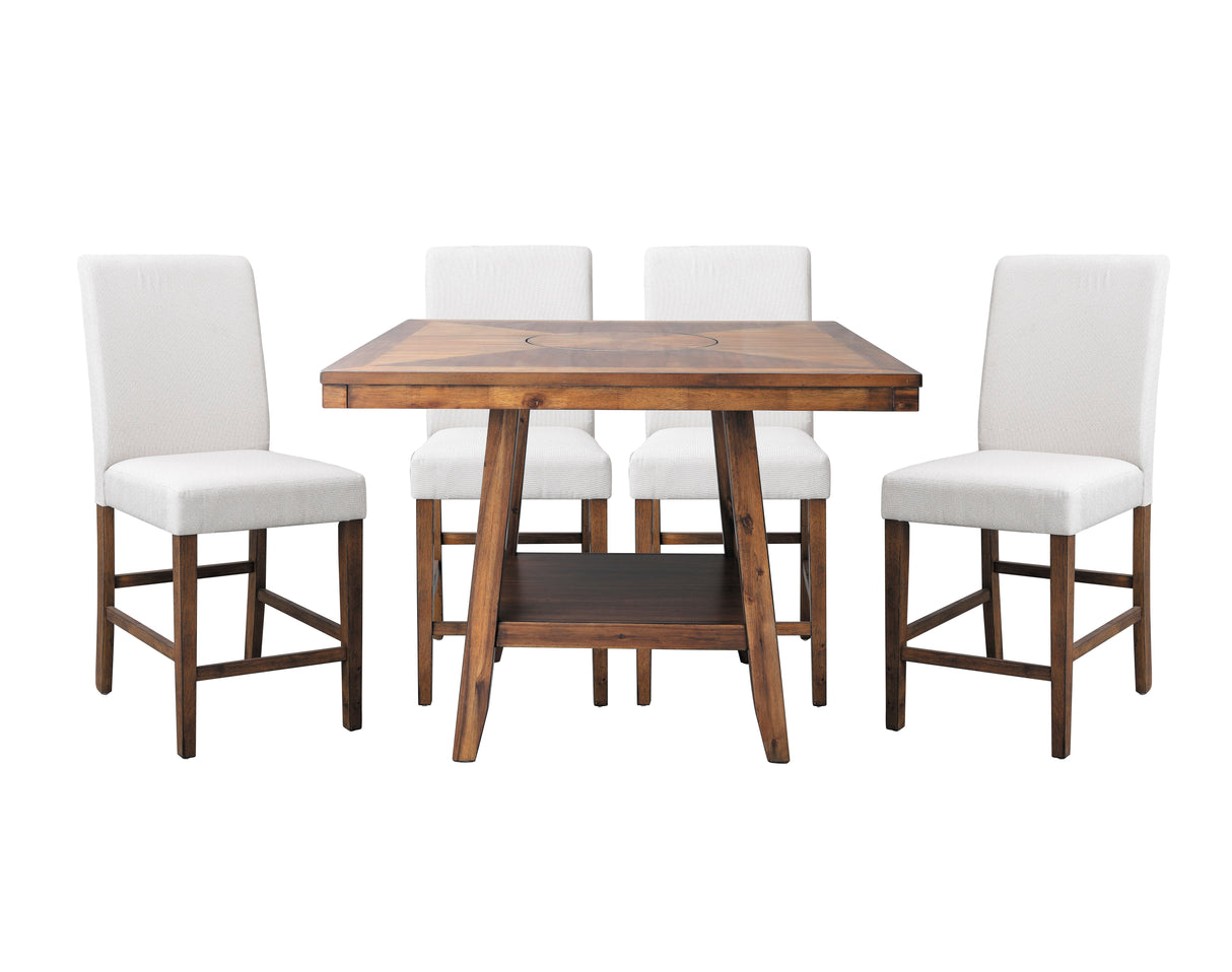 Ellini Brown 5-Piece Counter Height Set from Homelegance - Luna Furniture