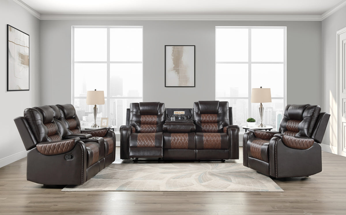Hart Two-Tone 3-Piece Reclining Set from Homelegance - Luna Furniture