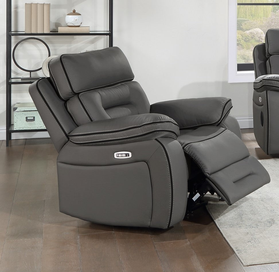 Pelin Gray Power Recliner from Homelegance - Luna Furniture