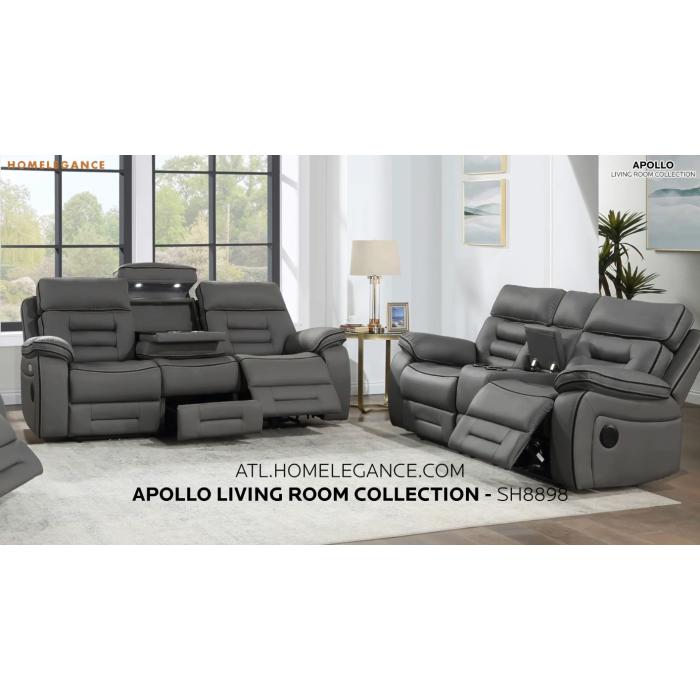 Pelin Gray Power Reclining Sofa & Loveseat from Homelegance - Luna Furniture