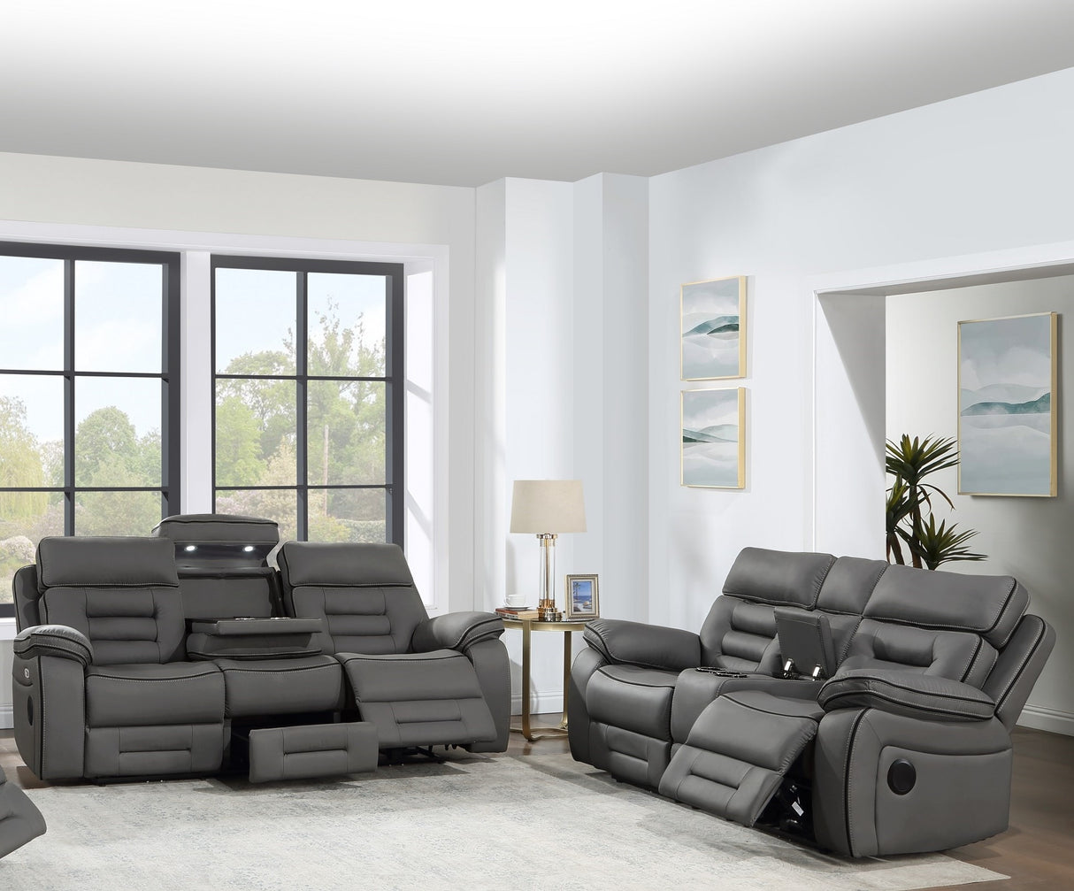 Pelin Gray Power Reclining Sofa & Loveseat from Homelegance - Luna Furniture
