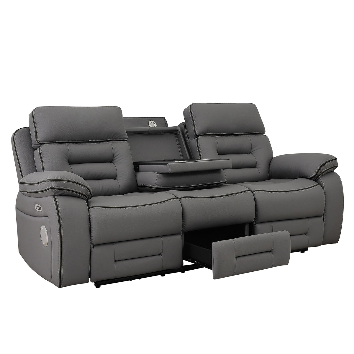 Pelin Gray Power Reclining Sofa from Homelegance - Luna Furniture