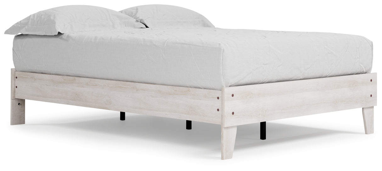 Shawburn Full Platform Bed with Dresser and 2 Nightstands in Whitewash from Ashley - Luna Furniture