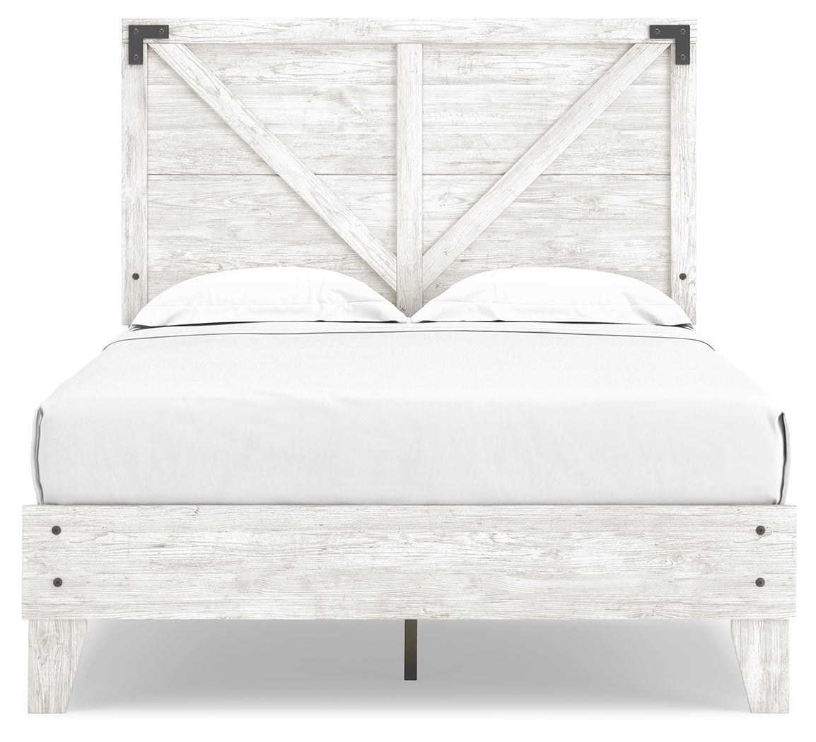 Shawburn Full Platform Bed with Dresser in White/Dark Charcoal Gray from Ashley - Luna Furniture