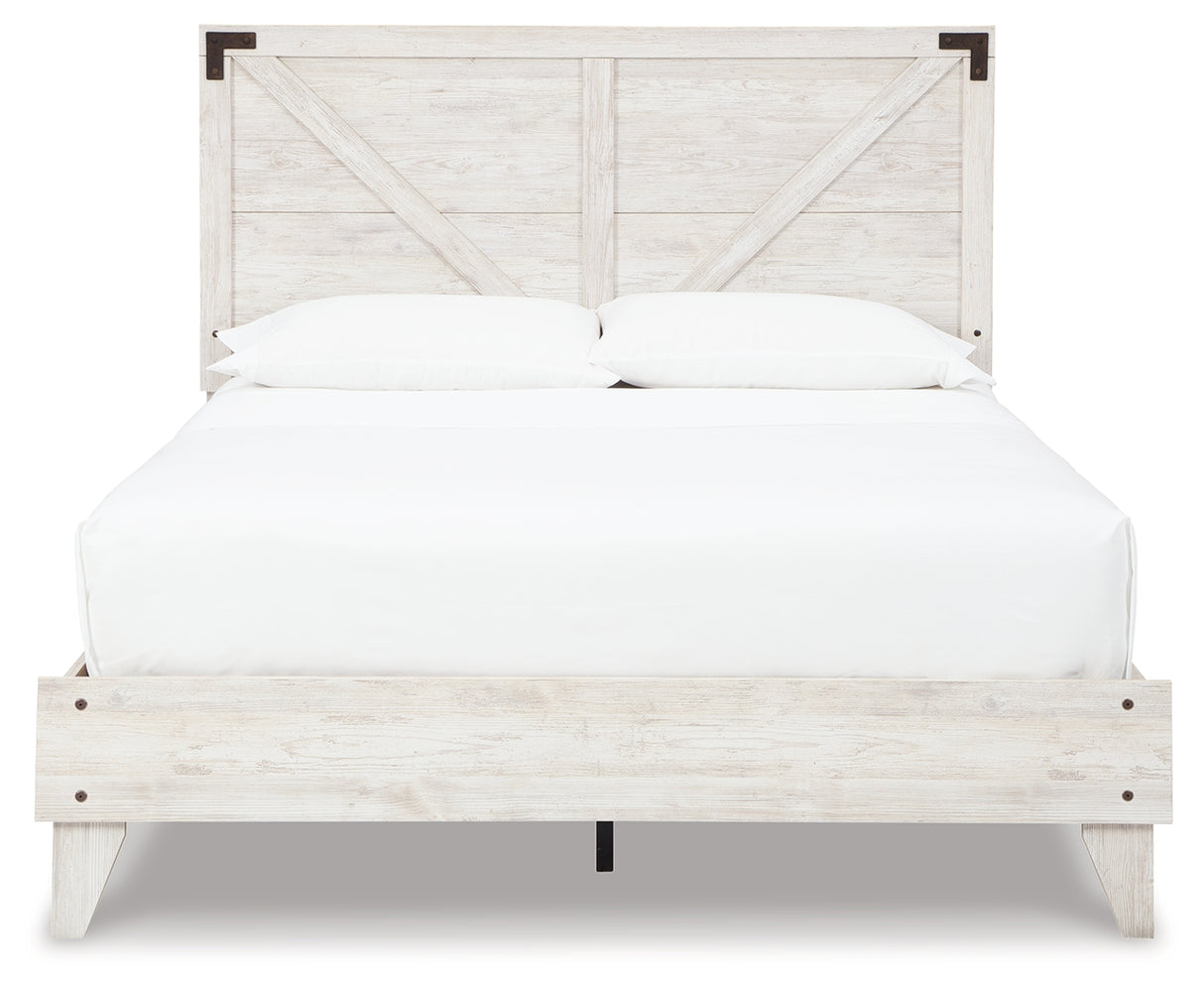 Shawburn Queen Platform Bed with Dresser in White/Dark Charcoal Gray from Ashley - Luna Furniture