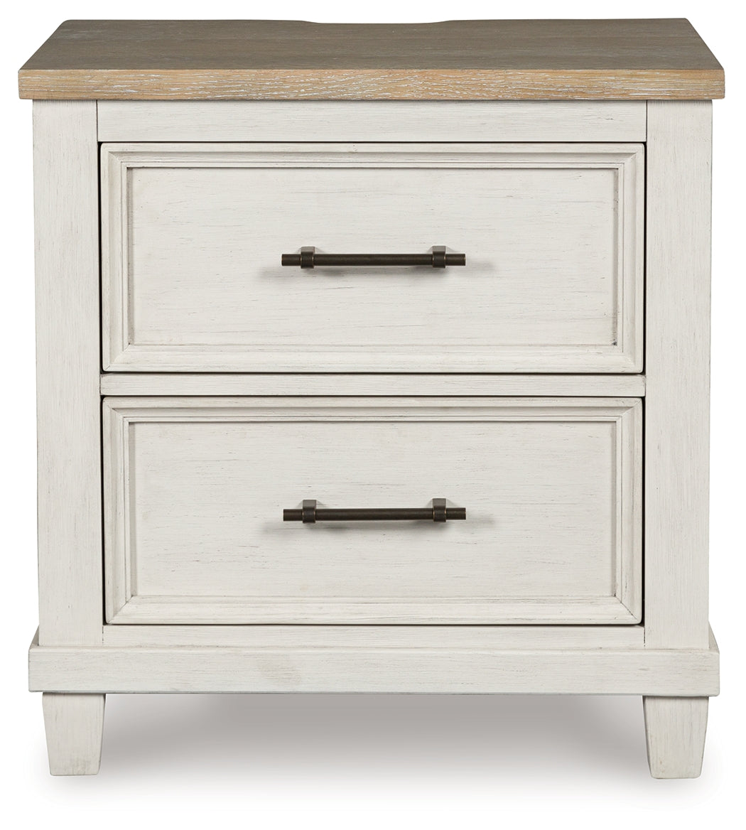 Shaybrock California King Panel Bed with Mirrored Dresser and 2 Nightstands in Antique White from Ashley - Luna Furniture