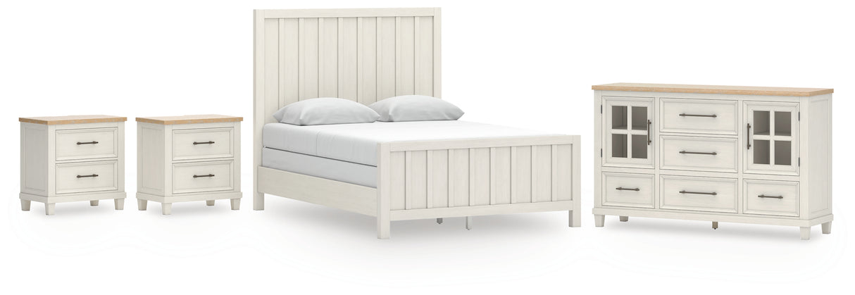Shaybrock Queen Panel Bed with Dresser and 2 Nightstands in Antique White from Ashley - Luna Furniture