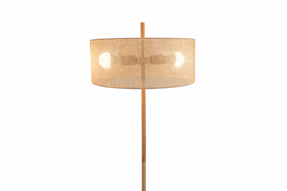 Lirian Floor Lamp - Oak and Natural from Ashcroft Furniture - Luna Furniture
