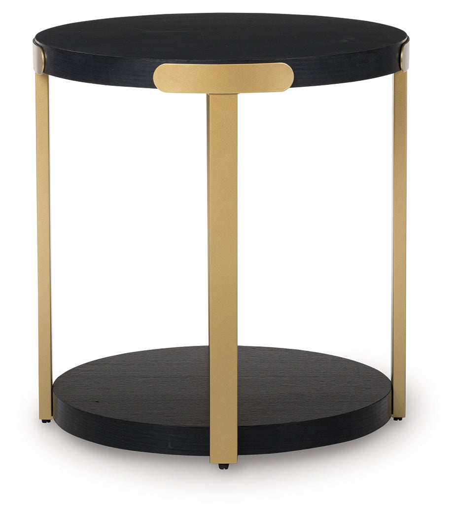 Shylore Black/Brass Finish Table (Set of 3) from Ashley - Luna Furniture