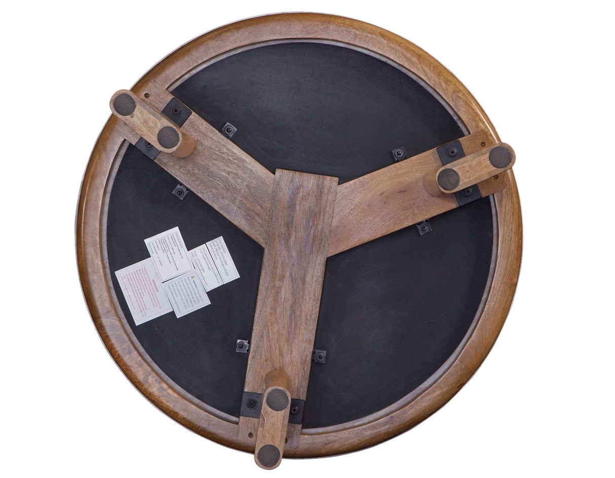 Sidney 3-Piece Round Toronto Brown Marble Top Table Set from Steve Silver - Luna Furniture