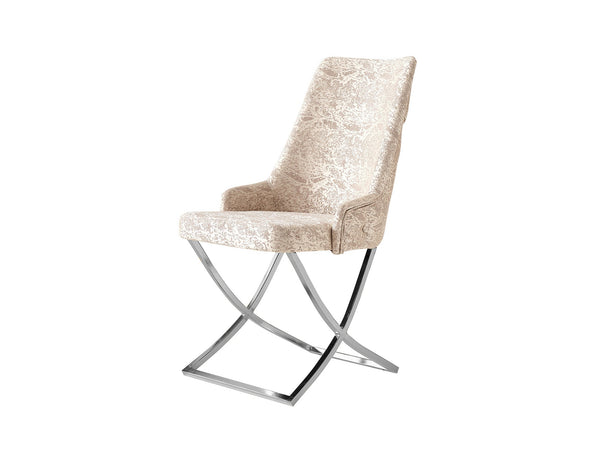 Napoli Dining Chair, Silver X Leg