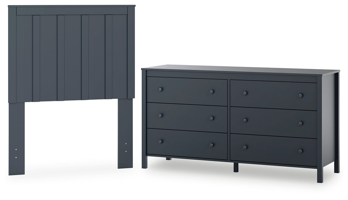 Simmenfort Twin Panel Headboard with Dresser in Navy Blue from Ashley - Luna Furniture