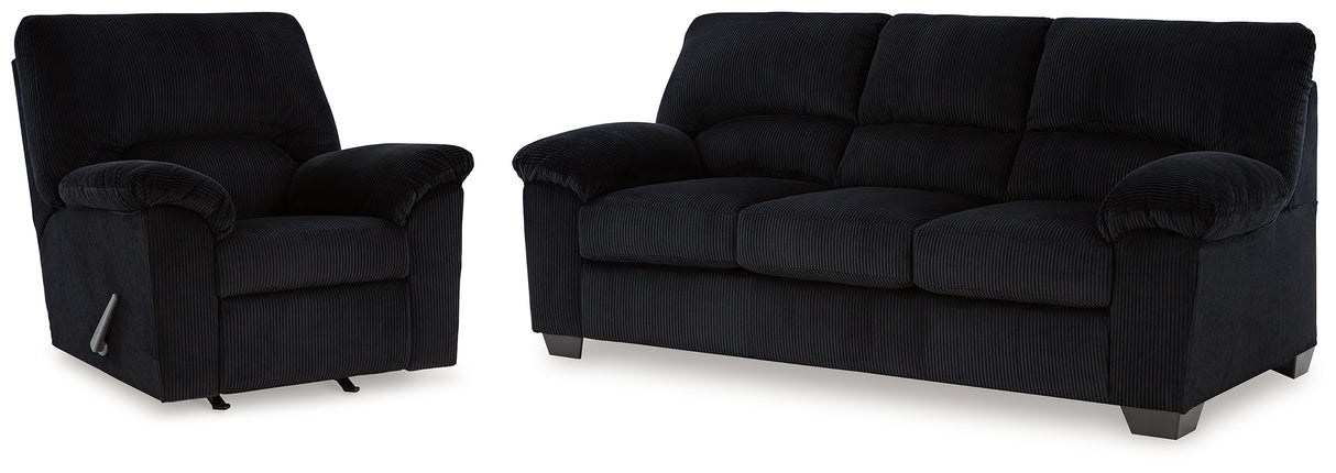 SimpleJoy Sofa and Recliner from Ashley - Luna Furniture