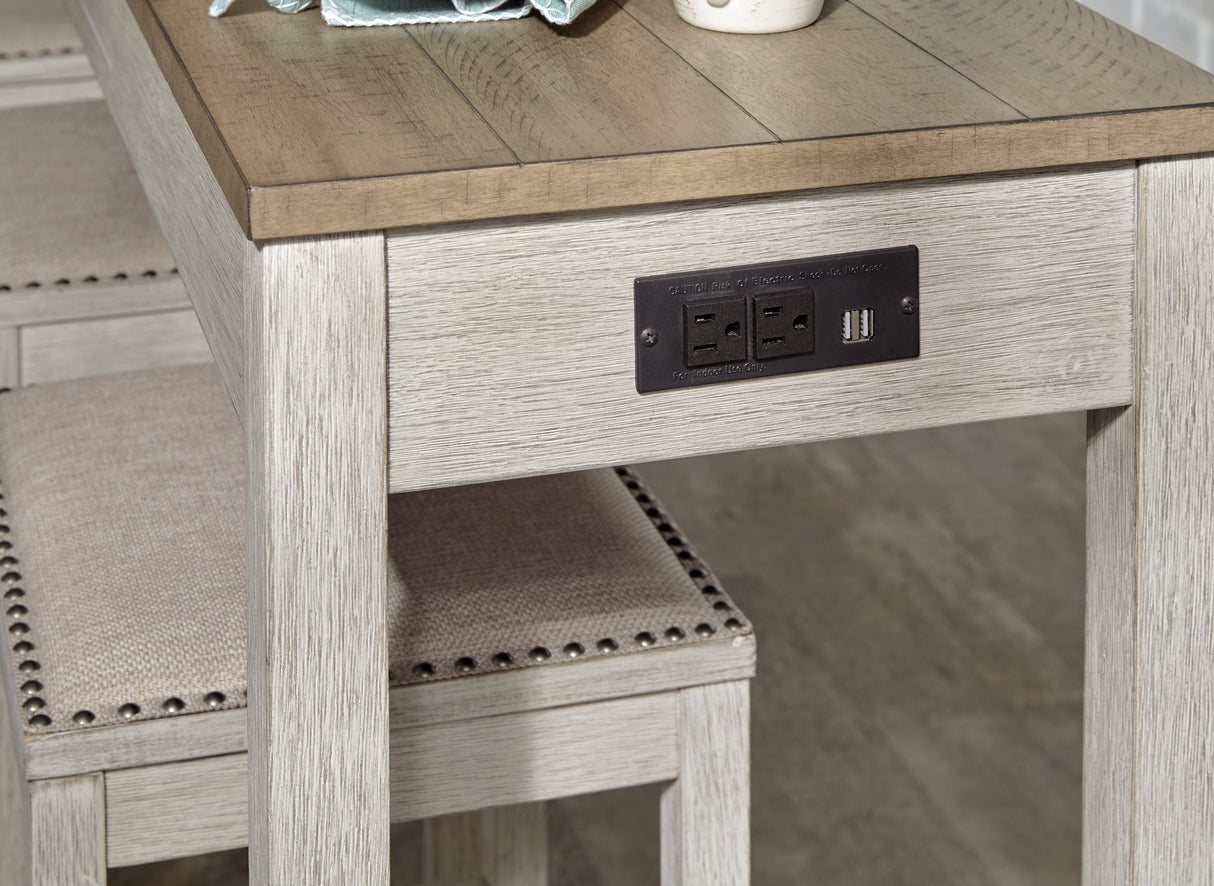 Skempton White/Light Brown Dining Table and 4 Chairs from Ashley Furniture - Luna Furniture