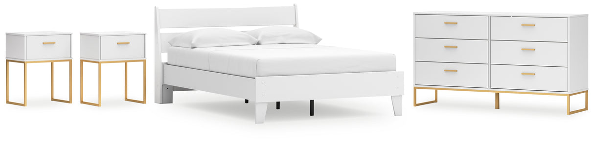 Socalle Full Panel Platform Bed with Dresser and 2 Nightstands in Two-tone from Ashley - Luna Furniture