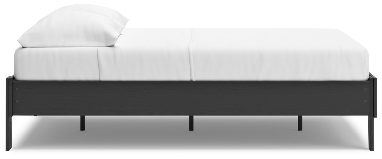 Socalle Full Platform Bed with 2 Nightstands in Black from Ashley - Luna Furniture