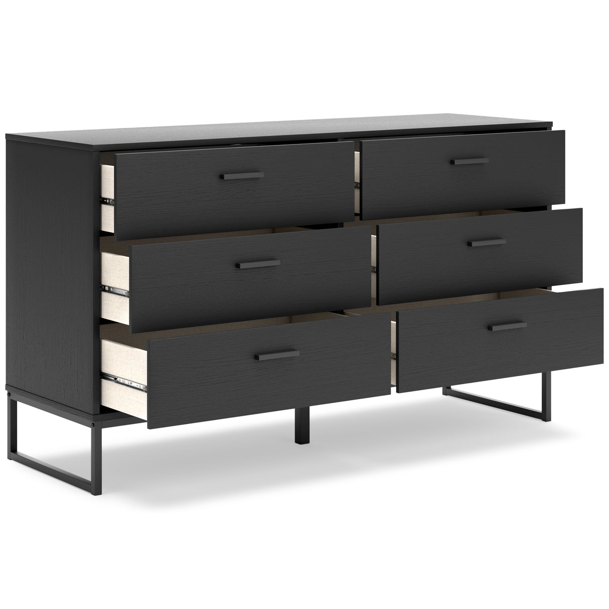 Socalle Full Platform Bed with Dresser and 2 Nightstands in Black from Ashley - Luna Furniture