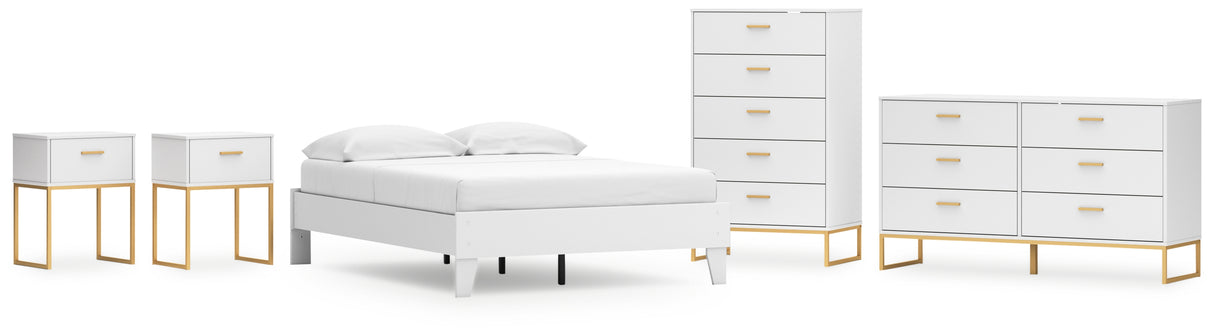 Socalle Full Platform Bed with Dresser, Chest and 2 Nightstands in Two-tone from Ashley - Luna Furniture