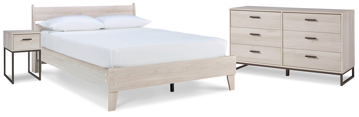 Socalle Light Natural Queen Panel Platform Bed with Dresser and Nightstand from Ashley - Luna Furniture