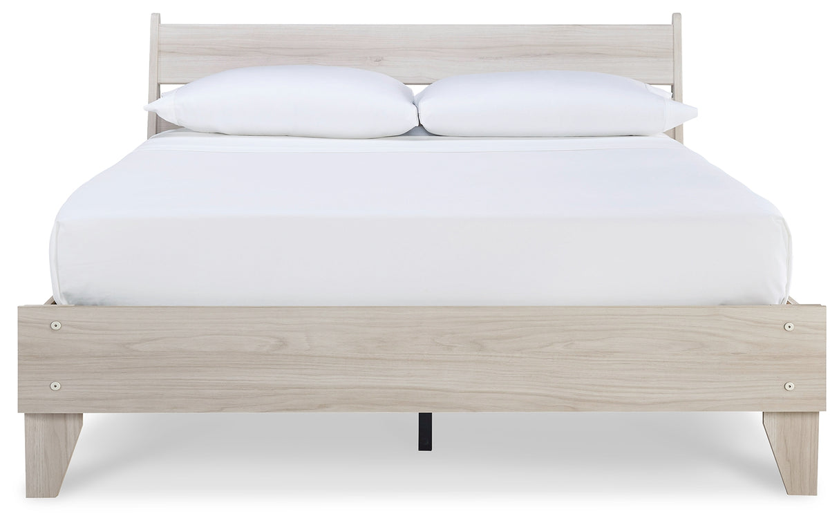 Socalle Light Natural Queen Panel Platform Bed with Dresser and Nightstand from Ashley - Luna Furniture
