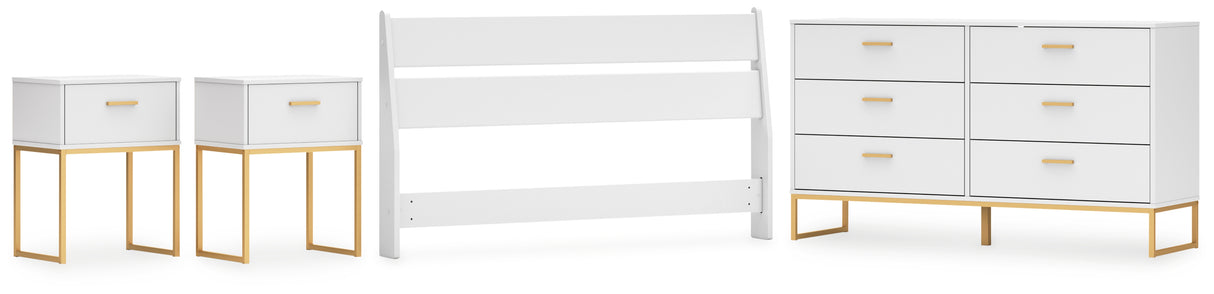 Socalle Queen Panel Headboard with Dresser and 2 Nightstands in Two-tone from Ashley - Luna Furniture