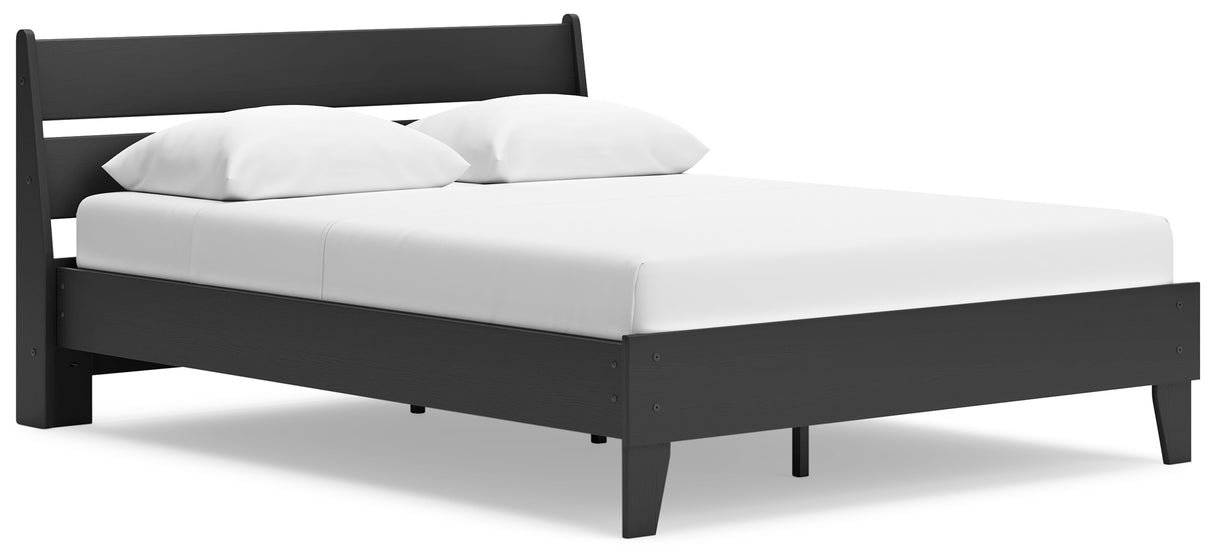 Socalle Queen Panel Platform Bed with Dresser and Nightstand in Black from Ashley - Luna Furniture