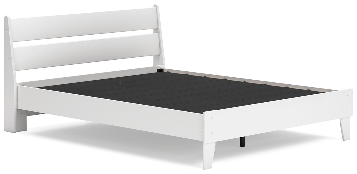 Socalle Queen Panel Platform Bed with Dresser, Chest and Nightstand in Two-tone from Ashley - Luna Furniture