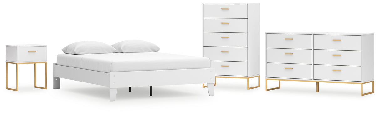 Socalle Queen Platform Bed with Dresser, Chest and Nightstand in Two-tone from Ashley - Luna Furniture